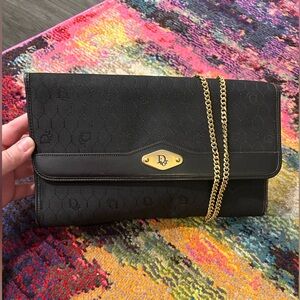 Dior Trotter Canvas & Leather Chain Shoulder Bag